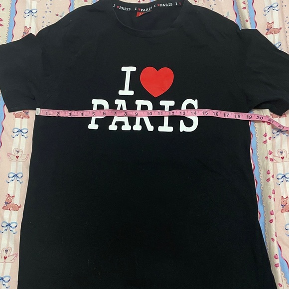 I Love Paris Black T-Shirt Size XXL - Picture 2 of 3